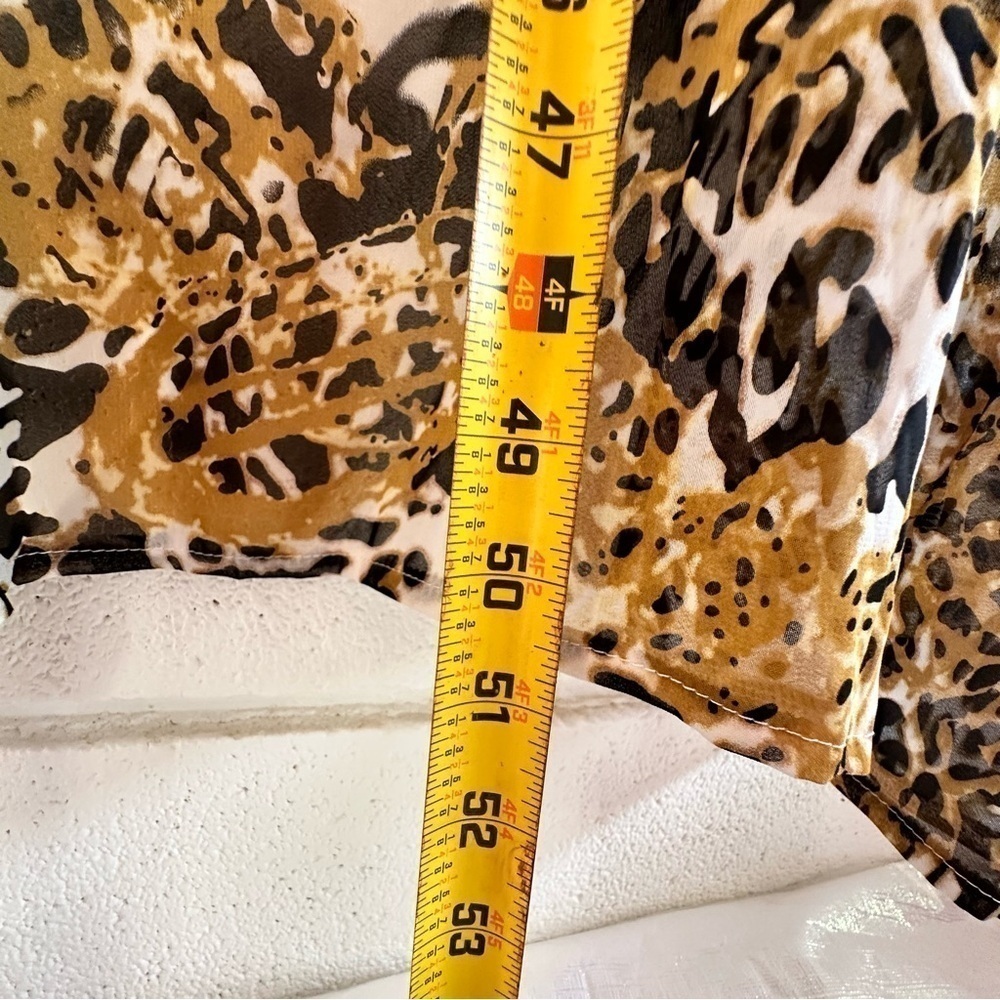 NIB NEW Women’s Maxi CoverUp Tiger Zebra Print Black White Gold TieFront - Picture 14 of 15